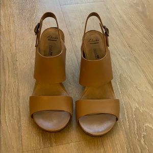Clark’s 3inch heeled sandals - great condition!